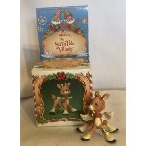 Enesco North Pole Village Jingles Reindeer #871478 Sandie Zimnicki - NOS